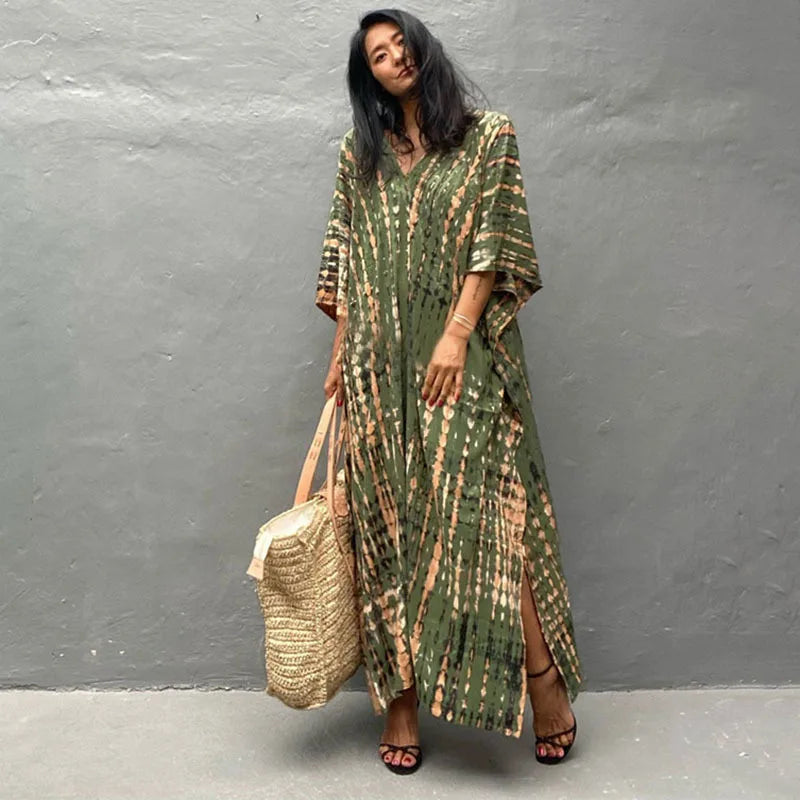 Women'S Beach Kaftan Dresses Half Sleeve Caftan Swimsuit plus Size Bathing Suit Cover Ups
