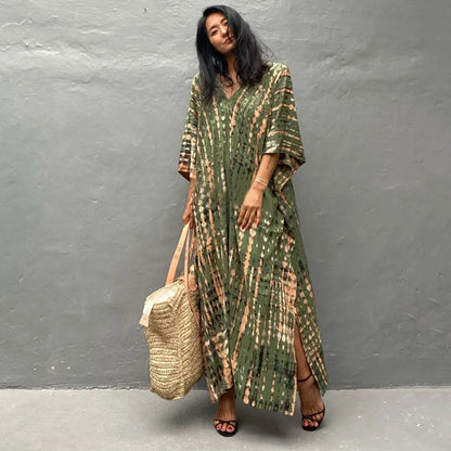 Women'S Beach Kaftan Dresses Half Sleeve Caftan Swimsuit plus Size Bathing Suit Cover Ups