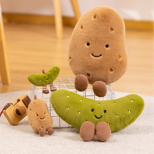 Plush Potato and Cucumber Toy - Cute Childrens Gift South Bay Evans General Store
