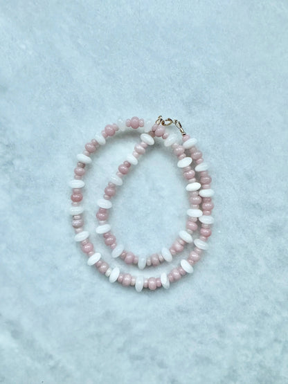 Pink Opal & Jade Necklace South Bay Evans General Store