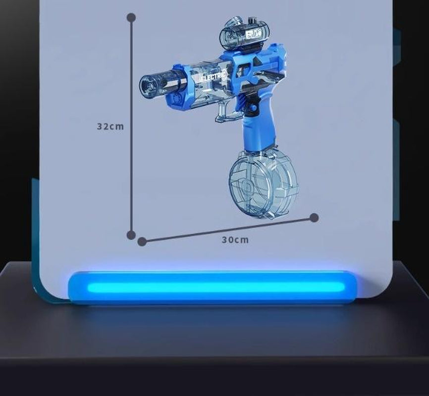 2025 NEW Electric Water Shooter, Water Blaster Swimming Pool Toys for Adults Kids Automatic Blaster with Light 32 FT Long Range Rechargeable Waterproof