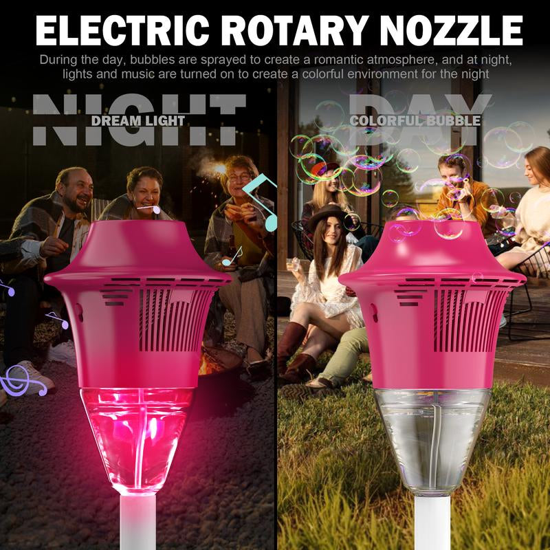 Hosim Bubble Machine Automatic,Height 47 Inches Vertical Bubble Machine for Parties, Outdoor Battery Bubble Maker with Lights,Bubble Blower Machine for Wedding Kids Toddlers Birthday Party Pink