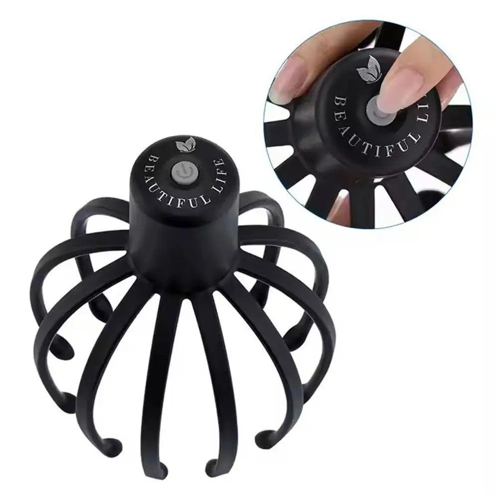 NEW Electric Octopus Claw Scalp Massager Stress Relief Therapeutic Stimulation Head Hands Free Rechargable Relief Hair Scra X6O2