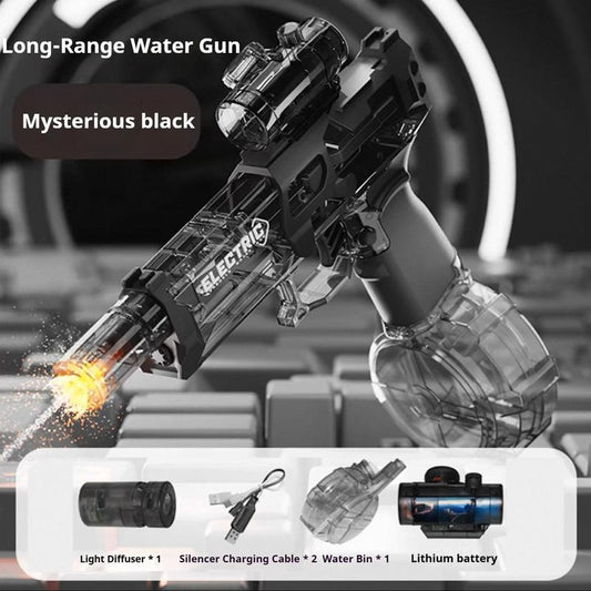 2025 NEW Electric Water Shooter, Water Blaster Swimming Pool Toys for Adults Kids Automatic Blaster with Light 32 FT Long Range Rechargeable Waterproof