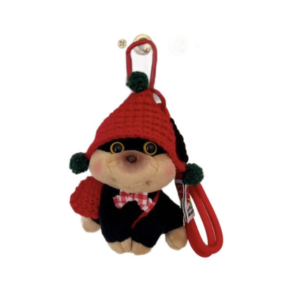Llavero de muñeca con colgante de abeja y cachorro con sombrero