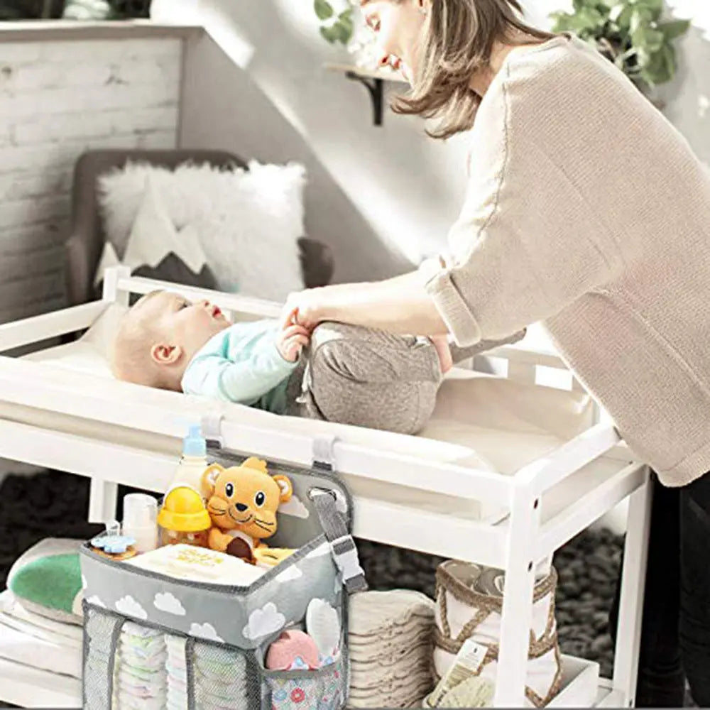 Portable Baby Crib Organizer Bed Hanging Bag Maroon Asteria