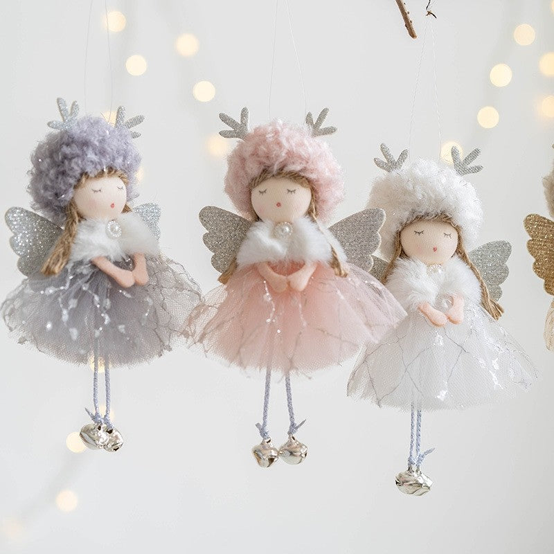 Girl With Plush Deer Antlers Christmas Tree Ornament Shop1104342847 Store