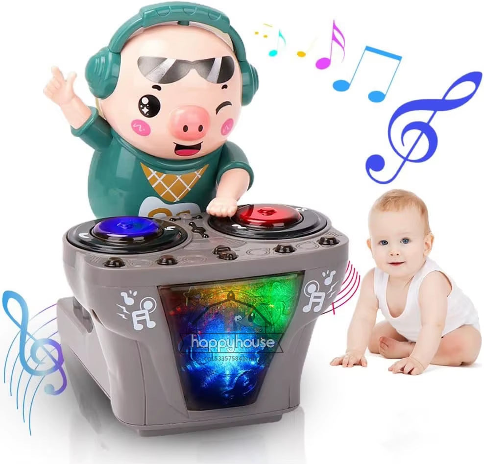 Electronic DJ Light Music Dancing Pig Toy Musical Toys Cute Swing Dancing Piggy Toy with Music LED Lights Musical Toy for Kids