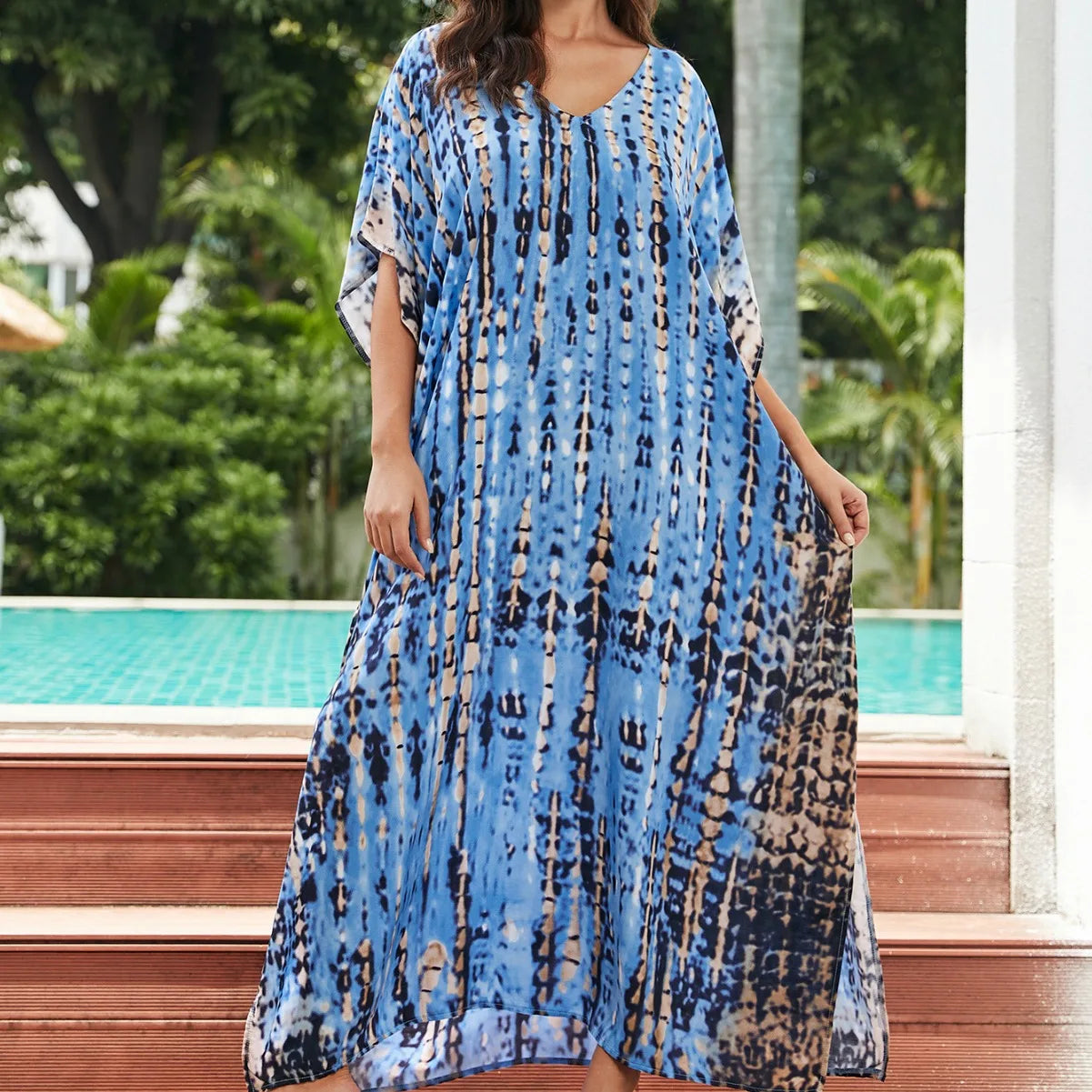 Women'S Beach Kaftan Dresses Half Sleeve Caftan Swimsuit plus Size Bathing Suit Cover Ups