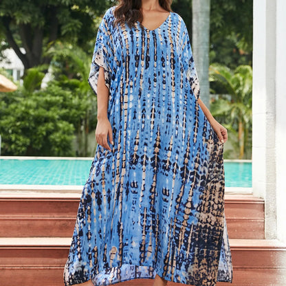 Women'S Beach Kaftan Dresses Half Sleeve Caftan Swimsuit plus Size Bathing Suit Cover Ups
