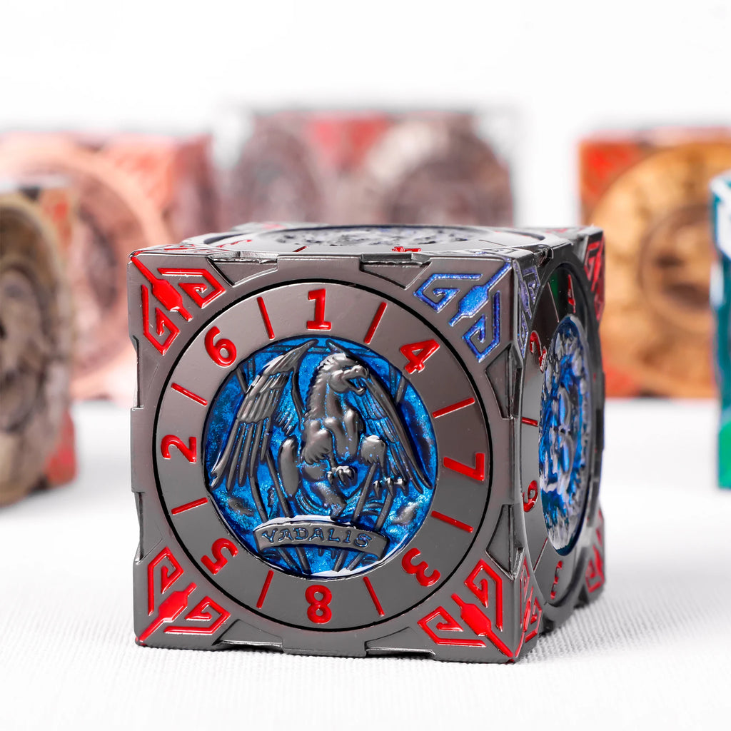 Six-Sided Gyro Dice，Dnd Metal Dice,Six Metal Dice ，Fantasy Gyro Dice，Dragon Polyhedral Dice