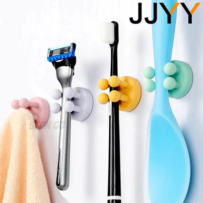 JJYY Silicone Hook Razor Holder Self Adhesive Toothbrush Key Towel AliExpress