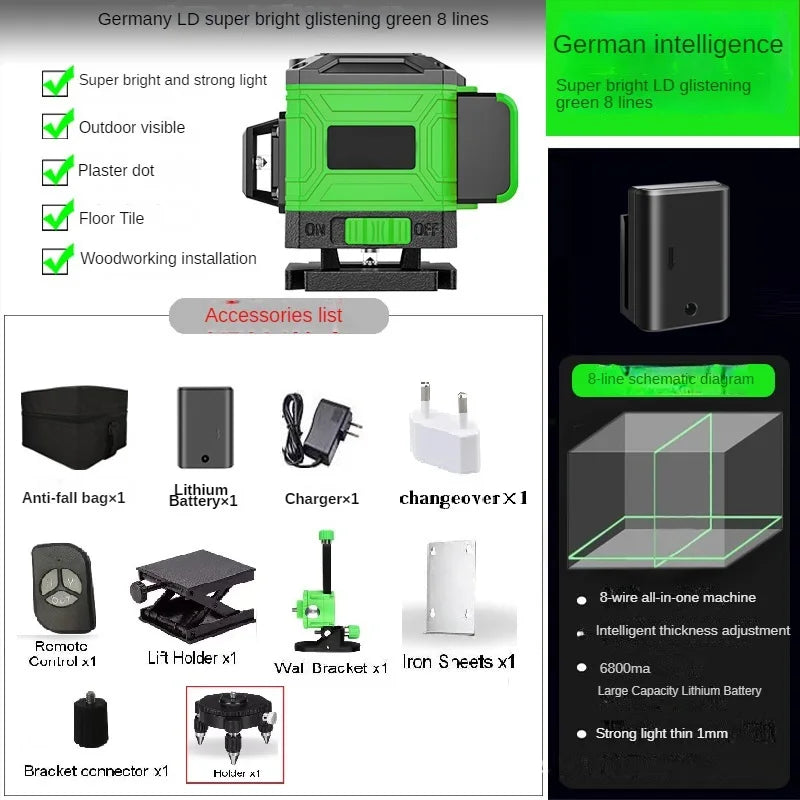 tripod/nivel a laser 16 Lines Laser profesional Level green line Self-leveling 360 autonivelant Shop1103845890 Store