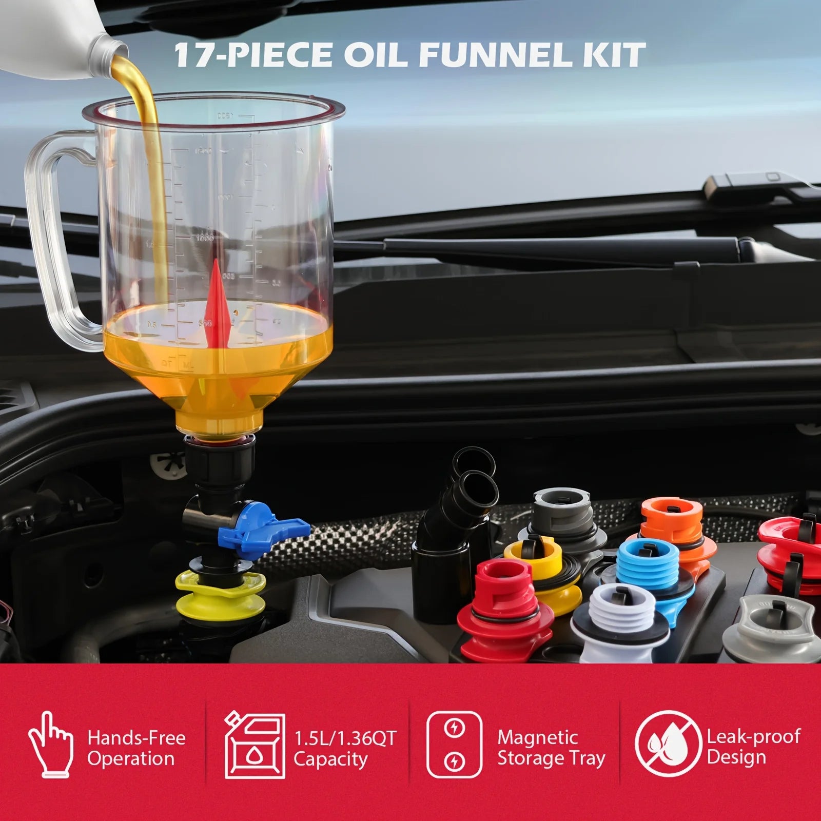Kit de embudo FlowMate™: vertido de aceite sin ensuciar y fácil