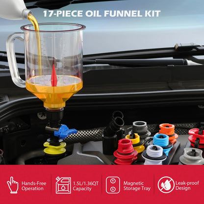 FlowMate™ Funnel Kit – Mess-Free Oil Pouring Made Easy