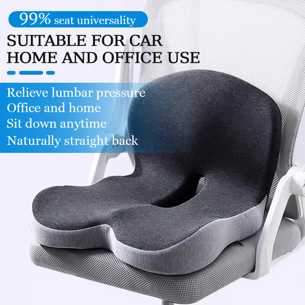 Cojín de asiento de espuma viscoelástica para sillas de oficina y camioneros, cojín de asiento ergonómico para alivio del dolor de espalda, coxis y ciática