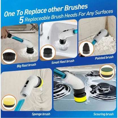 Escova Eletrica de Limpeza 9 em 1 Sem Fio Limpador Multiuso Pratico Para Cozinha , Banheiro prático DAFUSHOP BOUTIQUES Store