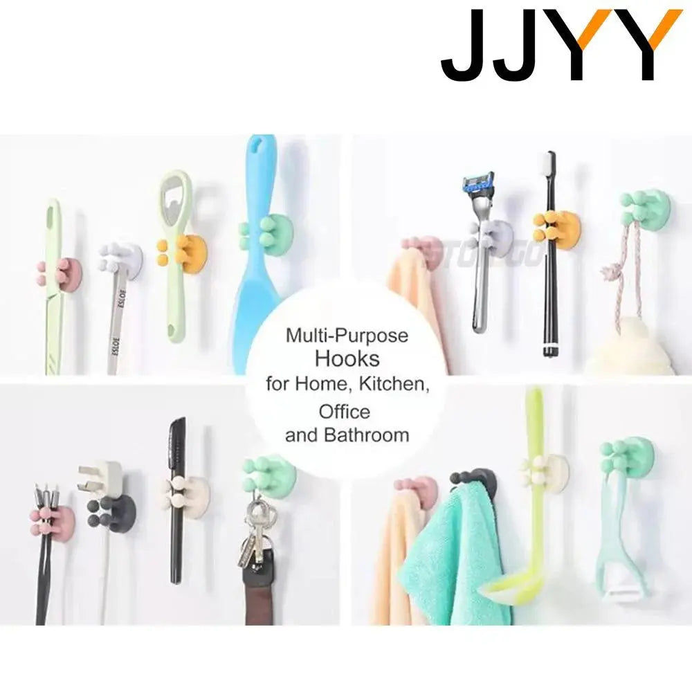 JJYY Silicone Hook Razor Holder Self Adhesive Toothbrush Key Towel AliExpress