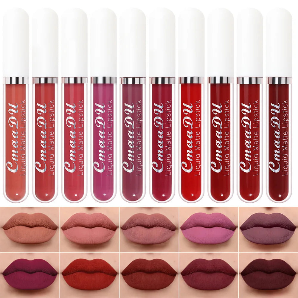 VelvetStay™ Lip Set 💄 — 10 Matte Shades, All-Day Wear