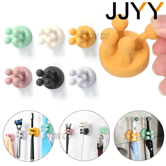 JJYY Silicone Hook Razor Holder Self Adhesive Toothbrush Key Towel AliExpress