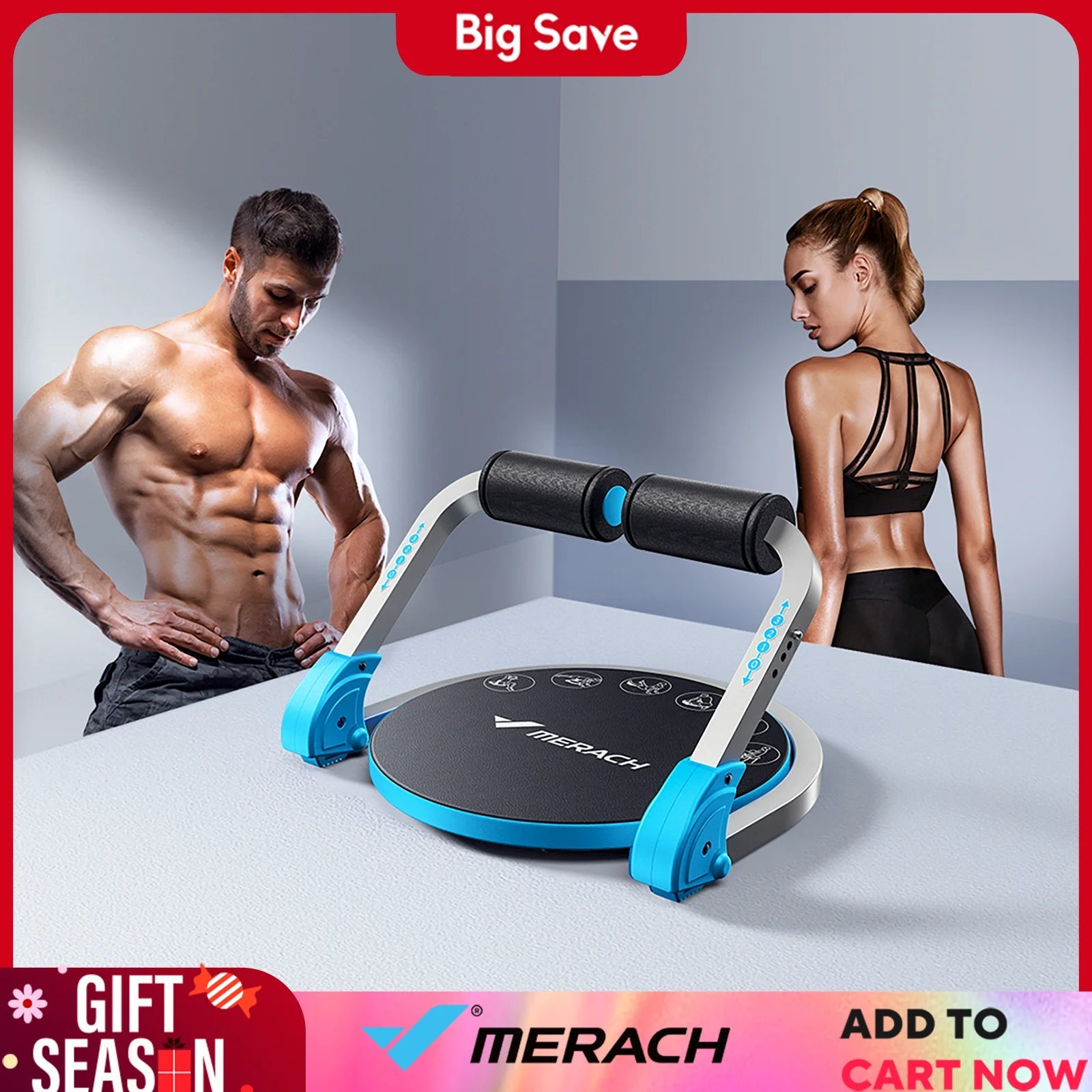 Ultimate Ab Toner: Adjustable Resistance & Auto-Rebound for Core Power! MERACH Store