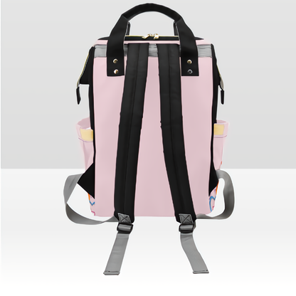 Designer Diaper Bag Backpack - African American Baby Girl Curly Locks Joyora Doll Store