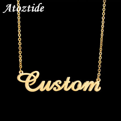 Atoztide Customized Fashion Stainless Steel Name Necklace Personalized