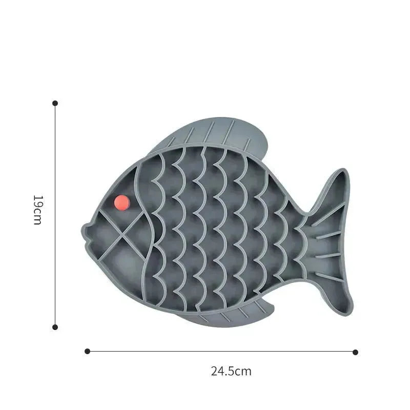 Fish Shape Silicone Lick Mat - Slow Feeding Food Bowl for Pets CDDMPET Official Store