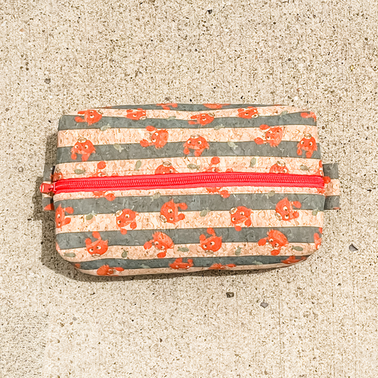 Cork Toiletry Kit/Dopp Kit | Red Crab/Blue Stripes Magical Electron Products Store