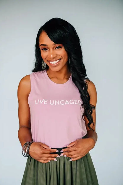 LIVE UNCAGED Tank Salmon Bella