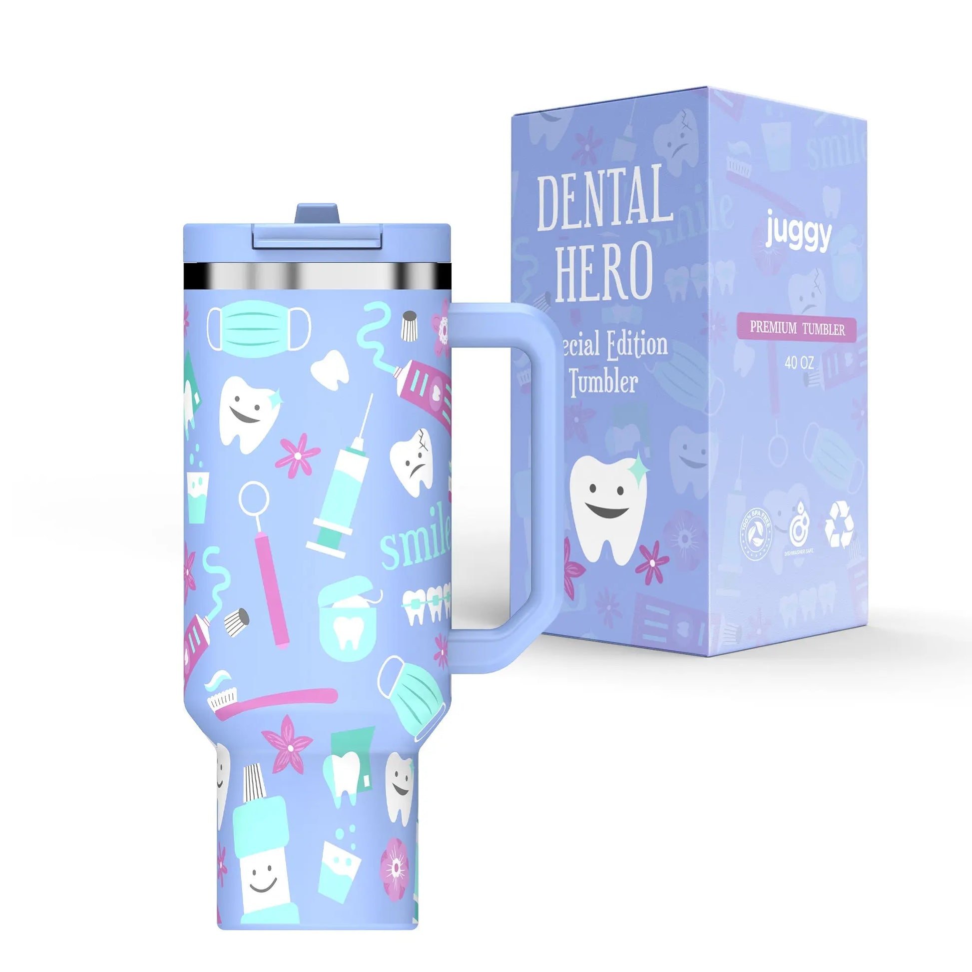 Dental Hero 40oz DuoLid Tumbler With Charms - PREORDER South Bay Evans General Store