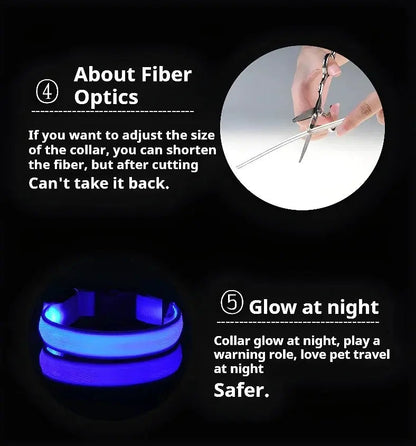 Dog Collar Nylon LED Night Safety Flashing Glow In The Dark Pet Dog Leash pet Dogs Luminous Fluorescent  dog accessories collar Stone's Store