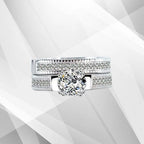2.5View details for 2.50Ct Diamond Posh Bridal Engagement Double Band Ring Set 18Ct White