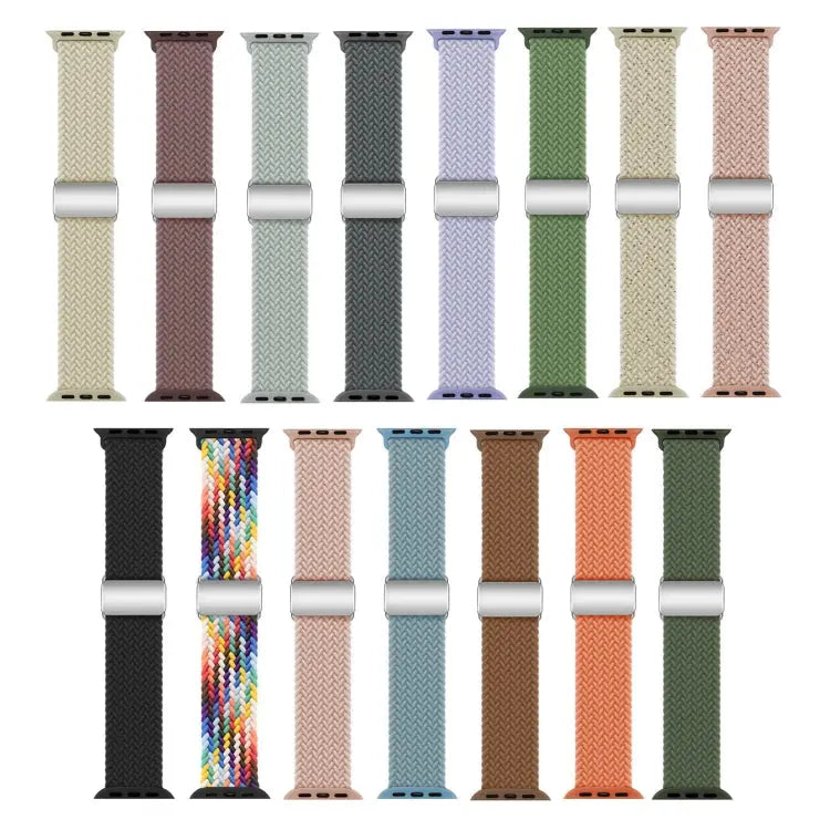 For Apple Watch Series 10 46mm Nylon Loop Magnetic Buckle Watch Band(Smoke Purple) Elegant-Straps Store