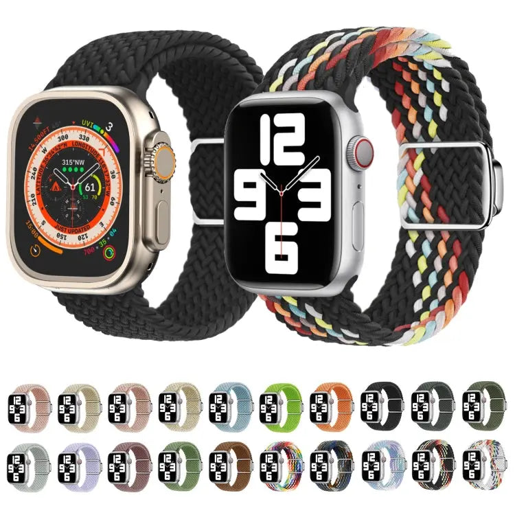 For Apple Watch Series 10 46mm Nylon Loop Magnetic Buckle Watch Band(Smoke Purple) Elegant-Straps Store