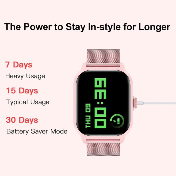 LEMFO LT10 2.01 inch TFT Screen Smart Watch Supports Bluetooth Call / Health Monitoring, Steel Strap, Silicone Strap CJDropshipping
