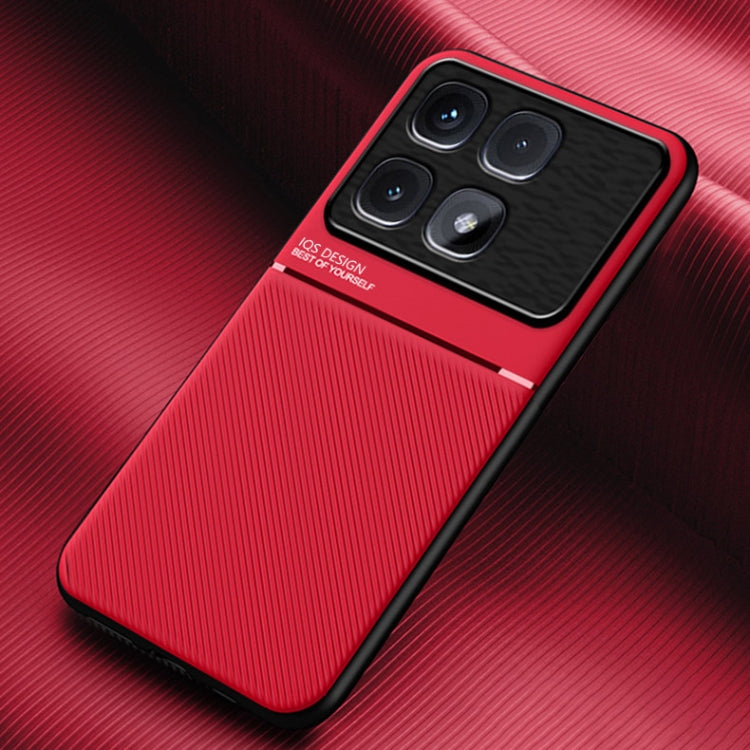 For Redmi K70 Ultra Classic Tilt Strip Grain Magnetic Shockproof PC + TPU Phone Case(Red) Xiaomi Ccc In Eu Store