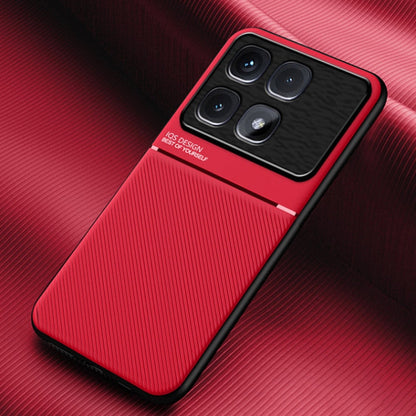 For Redmi K70 Ultra Classic Tilt Strip Grain Magnetic Shockproof PC + TPU Phone Case(Red) Xiaomi Ccc In Eu Store