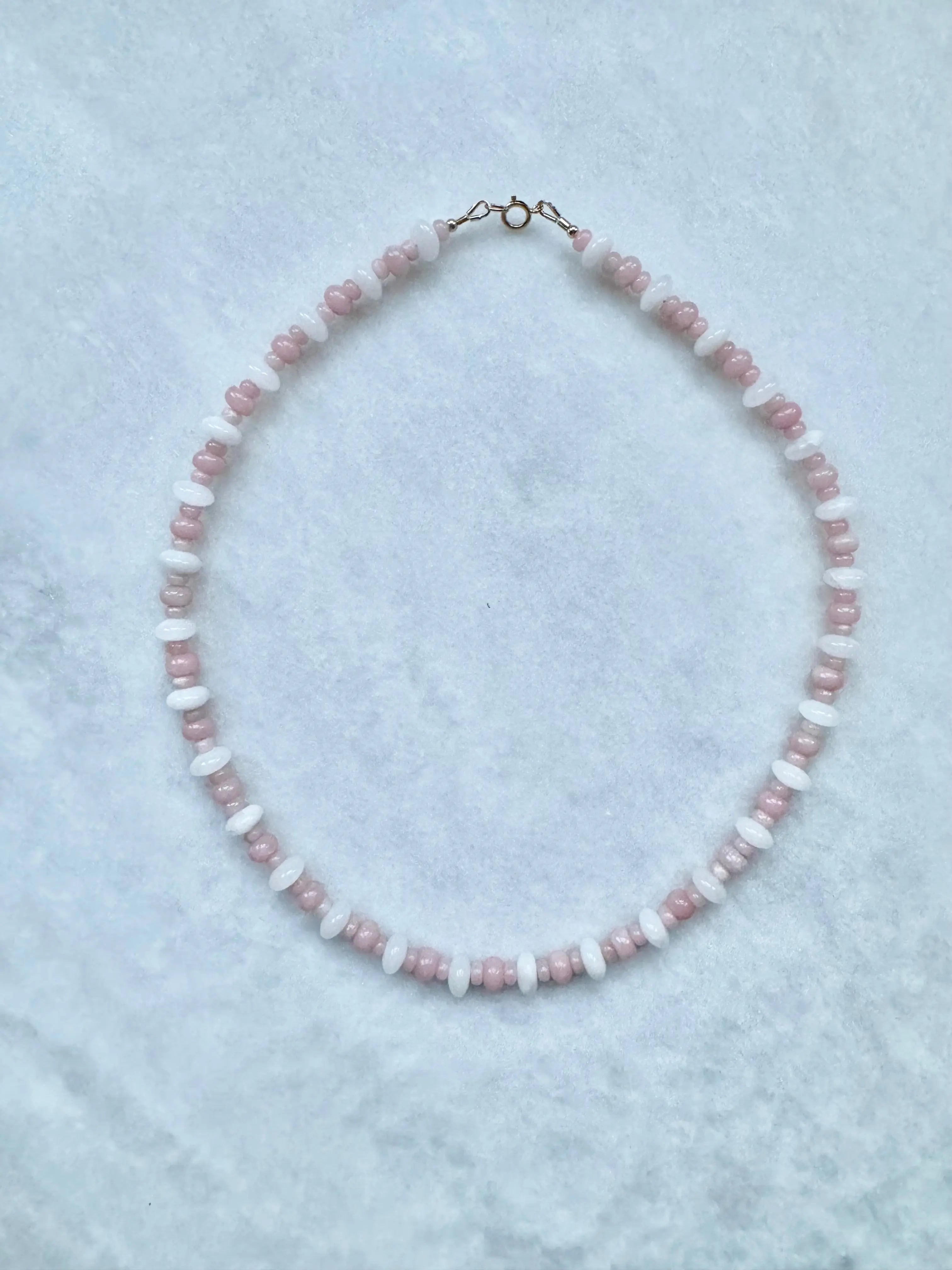 Pink Opal & Jade Necklace South Bay Evans General Store