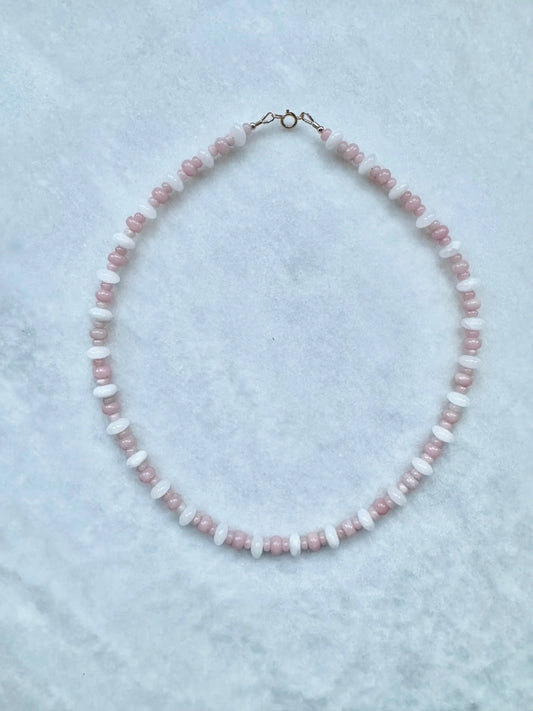 Pink Opal & Jade Necklace South Bay Evans General Store