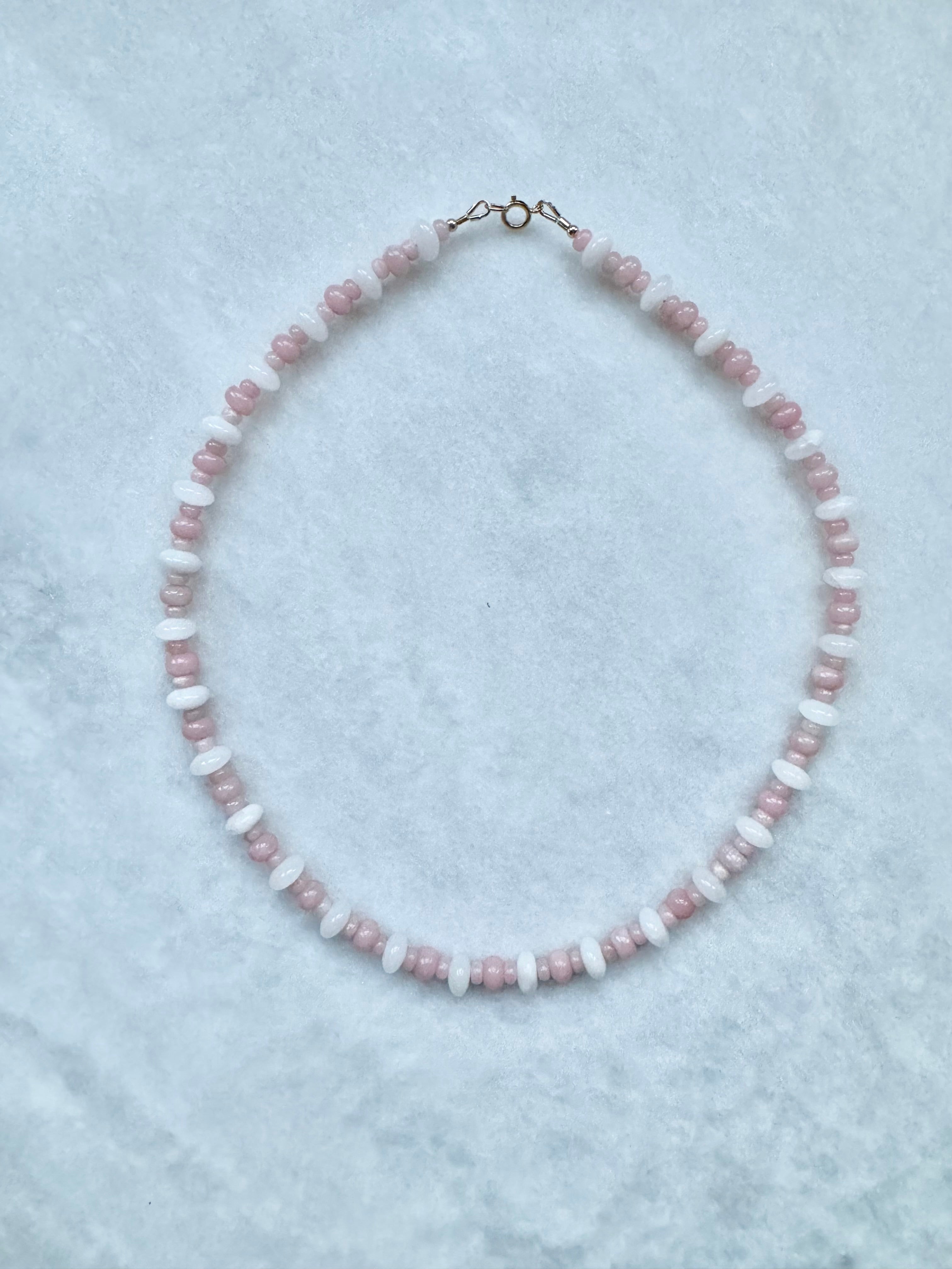 Pink Opal & Jade Necklace South Bay Evans General Store