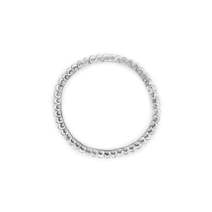 14K White Gold 3.00 Cttw Princess-Cut Diamond Link 7.5" Bracelet (H-I Color, SI1-SI2 Clarity)