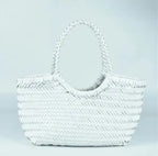 PU Leather Hand-woven Handbag 2 in 1 Single-shoulder Messenger Chocolate Chronos