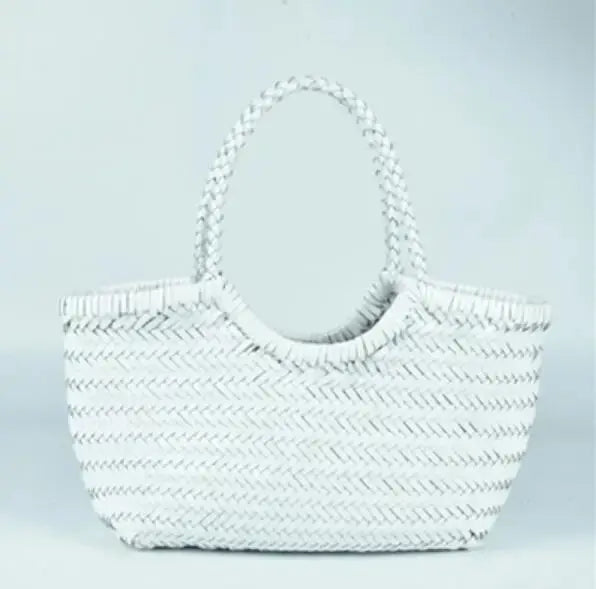 PU Leather Hand-woven Handbag 2 in 1 Single-shoulder Messenger Chocolate Chronos