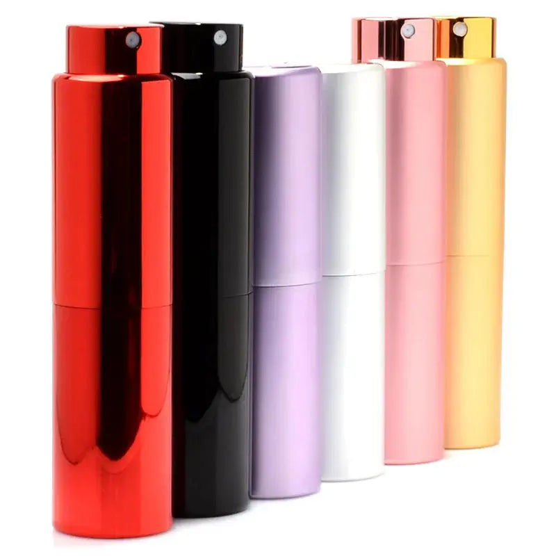 Portable Mini Perfume Glass Bottle, Aluminum Spray Atomizer, Empty