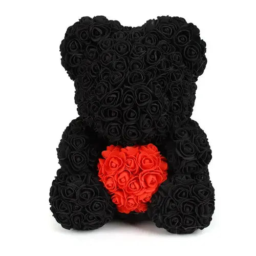 40/25cm Blue Rose Bear Heart Artificial Flower Rose Teddy Bear For