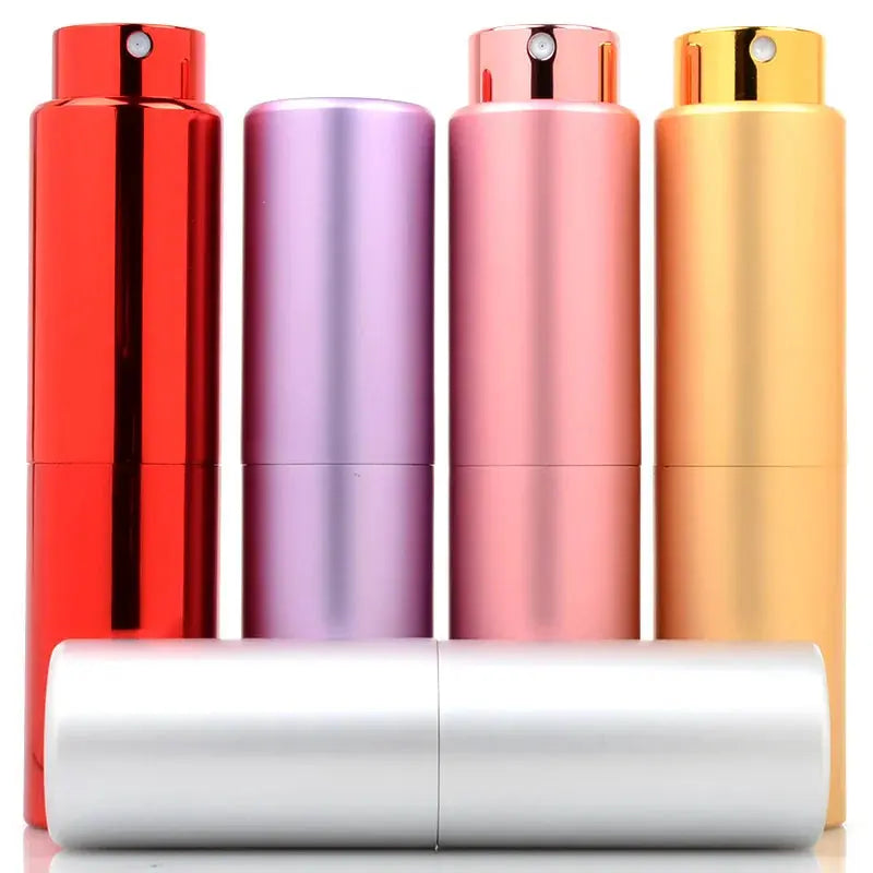 Portable Mini Perfume Glass Bottle, Aluminum Spray Atomizer, Empty