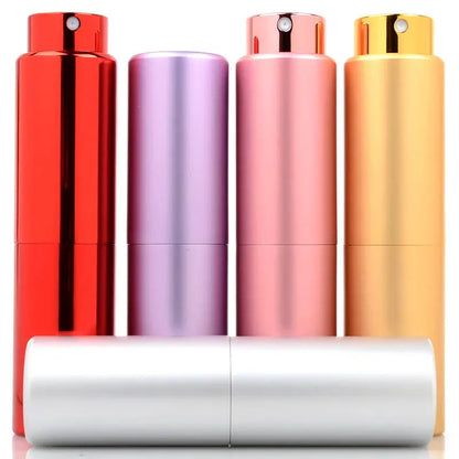 Portable Mini Perfume Glass Bottle, Aluminum Spray Atomizer, Empty