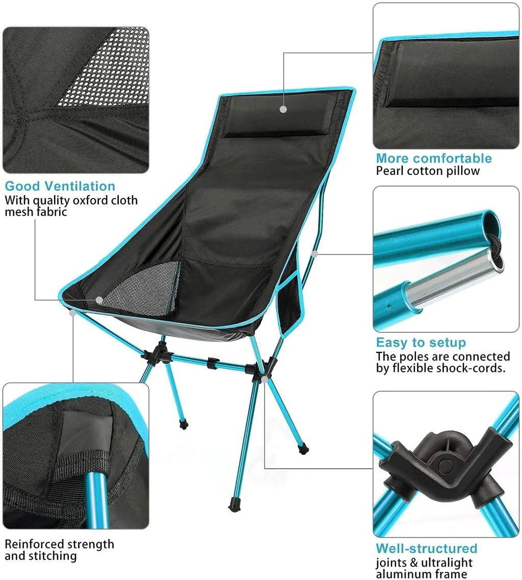 Outdoor Portable Camping Chair Oxford Cloth Folding Lengthen Camping