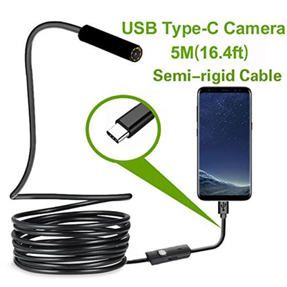 Type-C Android USB Endoscope Camera – 7.0mm Hard Cable Inspection Mini Camera for PC and Android Phones Stone's Store